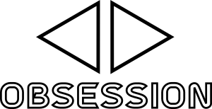  Logo marki Obsession, dwa trójkąty 